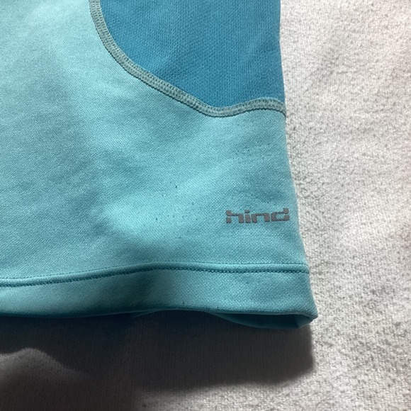Hind Womens Long Sleeve Athletic Running Top Turquoise Blue Size Large - Picture 4 of 9